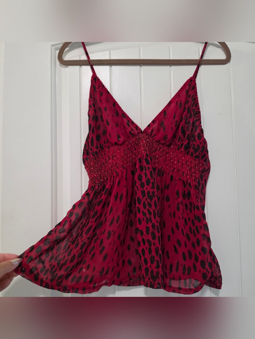 Baby Phat Sheer Red Leopard Camisole Vintage Y2K - Tagged an XL